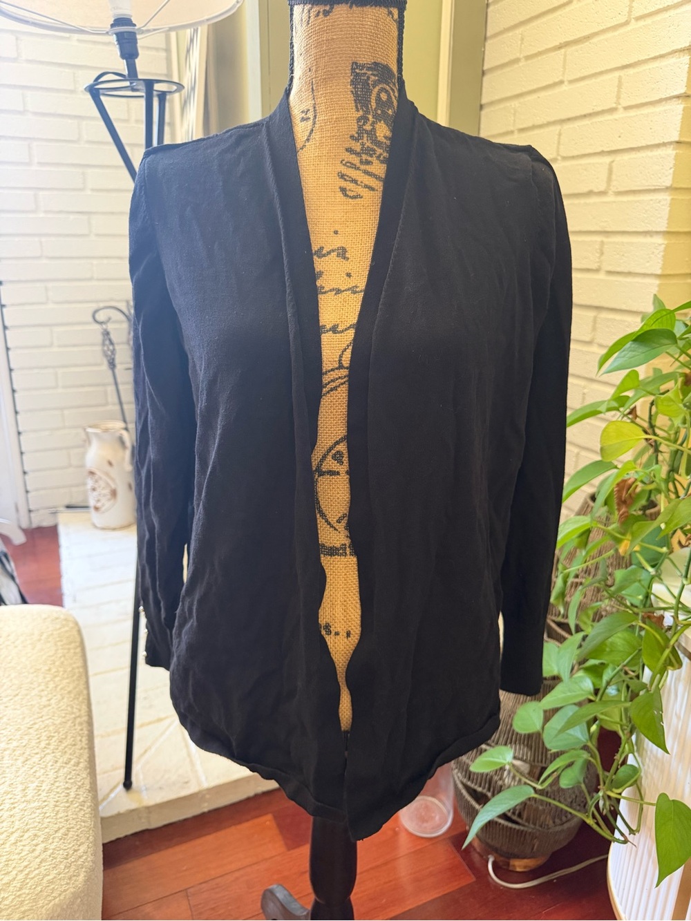 Chico's Black Open-Front Cardigan